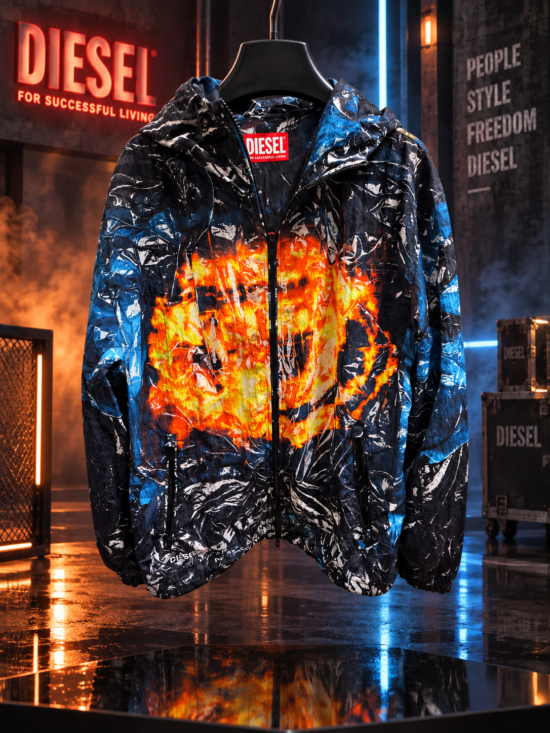Ветровка Diesel J-Warrett-Poster Jacket