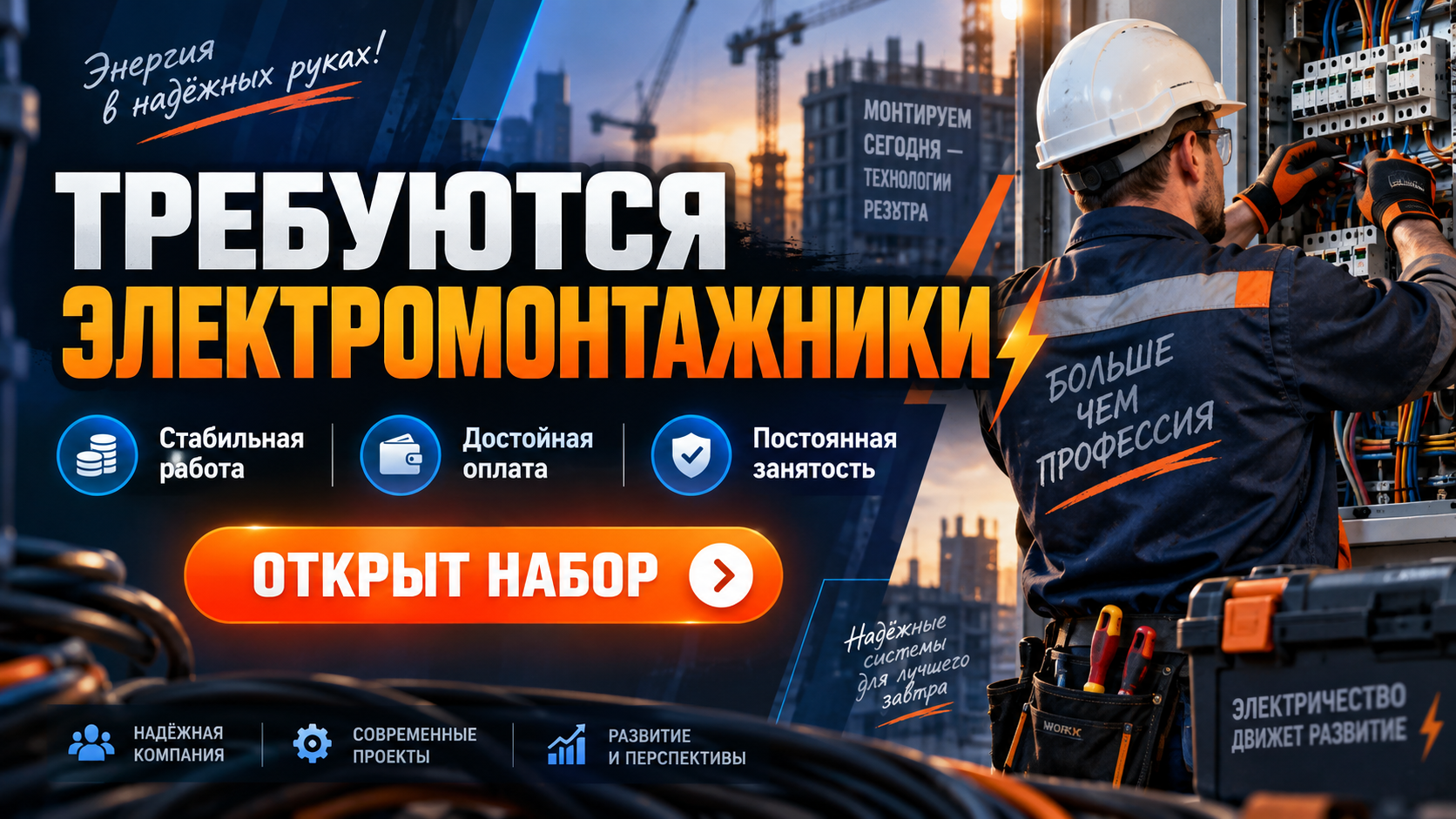 Требуются электромонтажники